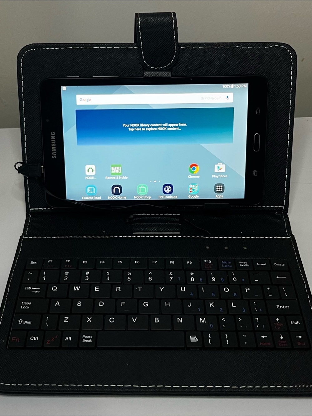Samsung Black Tablet Folio Case with Integrated Bluetooth Keyboard